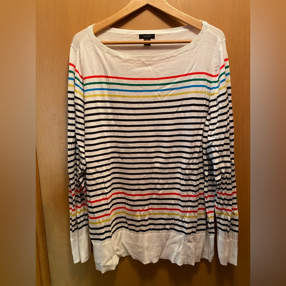 Halogen boat neck long sleeve sweater women’s plus size 3X